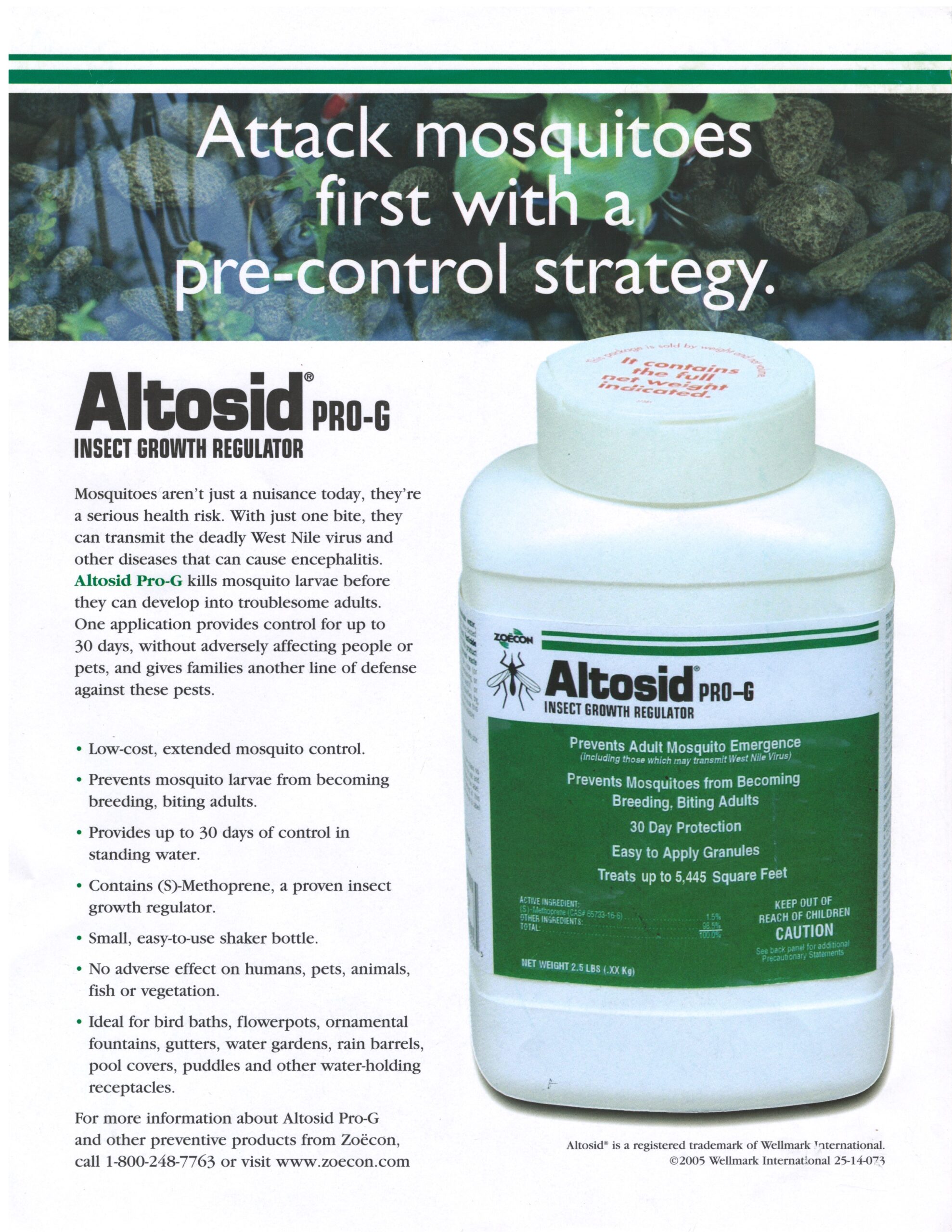 Altosid Briquets, Control Mosquito Larvae